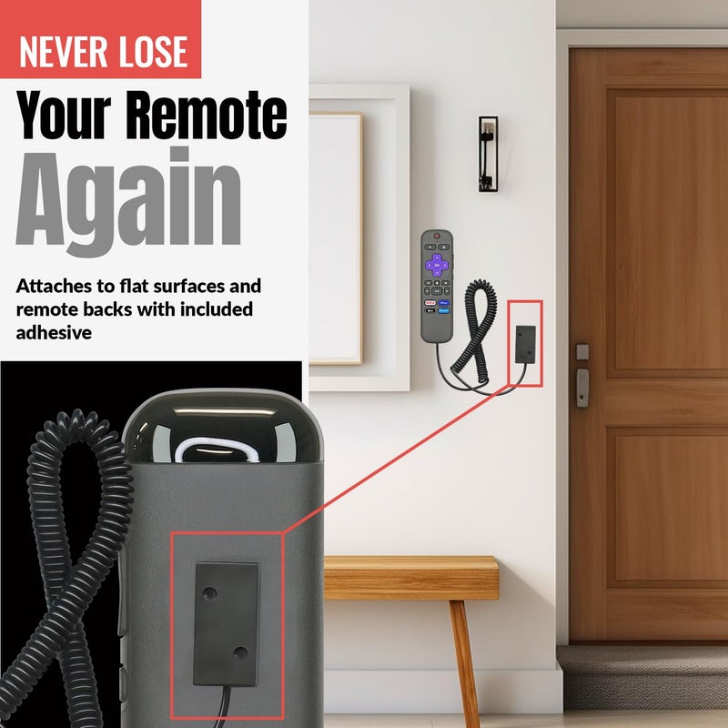 Anderic Universal Coiled Security Cable Bulk Pricing Available - Remote Control Tether Security Cable Leash with Hook and Loop Fastener Tape and Double-Sided Tape - Anderic - CBL02 - Image 5